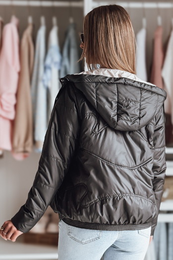 Ženska prehodna prešita jakna s kapuco NIVESSO black Dstreet TY4859