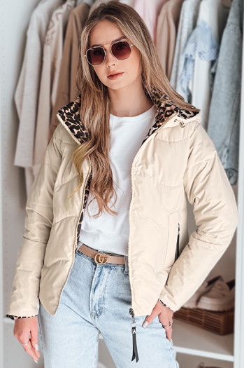 Ženske prehodna jakna reverzibilna ZIBERKA beige Dstreet TY4869
