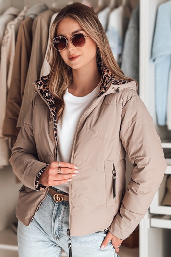 Ženske prehodna jakna reverzibilna ZIBERKA beige Dstreet TY4870