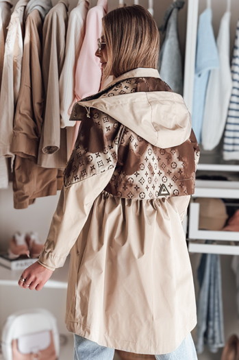 Ženska prehodna jakna parka FERIPARKA dark beige Dstreet TY4876
