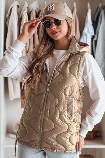 Ženski prehodni prešiti telovnik VESOLITA camel Dstreet TY4878