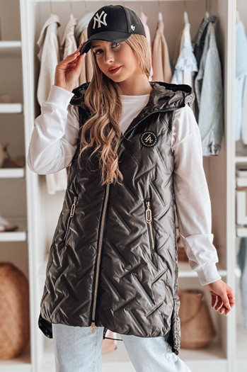 Ženski prehodni prešiti telovnik GRANDI black Dstreet TY4883