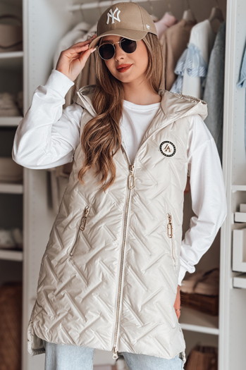 Ženski prehodni prešiti telovnik GRANDI svetlo siva Dstreet TY4884