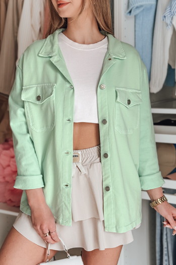 Ženska srajčna jakna oversize OVERBOR mint Dstreet TY4891