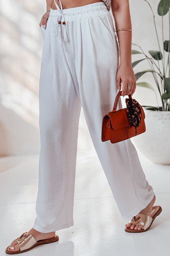 Ženske priložnostne hlače s širokimi hlačami LOVETRIP white Dstreet UY2640