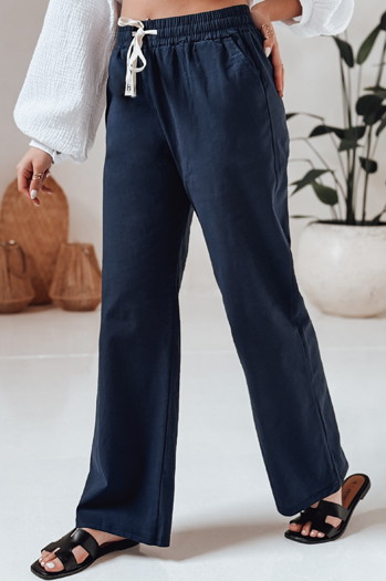 Ženske priložnostne hlače s širokimi hlačami BOHO DAY mornarsko modra Dstreet UY2649