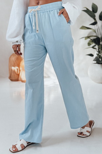 Ženske priložnostne hlače s širokimi hlačami BOHO DAY svetlo modra Dstreet UY2651
