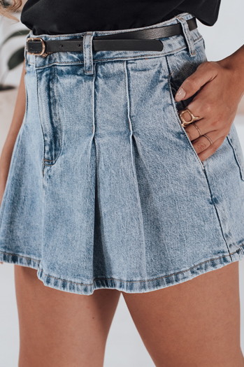 Ženska krila in kratke hlače iz džinsa VIBEGIRL blue Dstreet SY0479