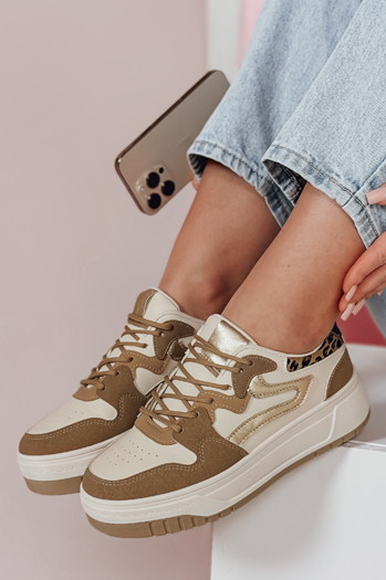 Ženske superge na platformi BEIMEI beige Dstreet ZY0870