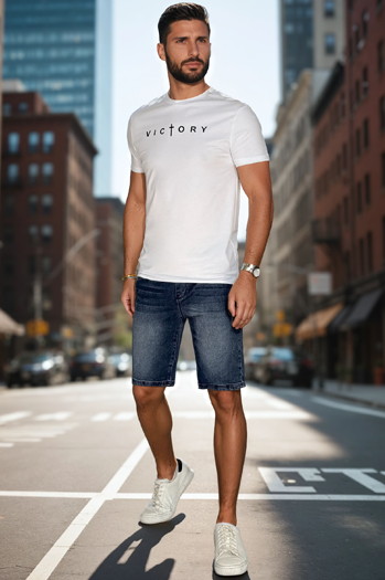 Moška majica s potiskom bela Dstreet RX5641