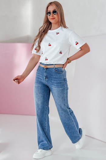 Ženske ravne jeans hlače VELLISATE blue Dstreet UY2666