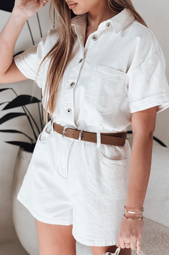 DINOZIA bela jeansova kratka obleka Dstreet EY2589