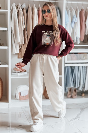 Ženska bluza s potiskom GOOSHY burgundska Dstreet BY1426