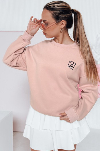 Ženska bluza prevelike velikosti z vezenino SOFTSLON roza Dstreet BY1432
