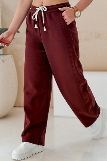 Ženske superge s širokimi nogavicami DRESMOOD PREMIUM maroon Dstreet UY2688
