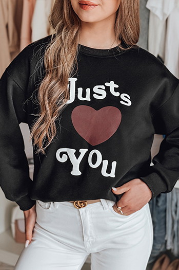 Ženska bluza s potiskom JUST LOVE YOU black Dstreet BY1472