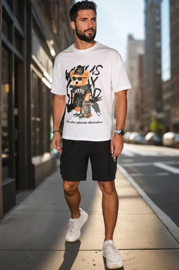 Moška majica s potiskom bela Dstreet RX5647