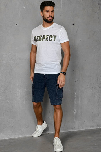 Moška majica s potiskom bela Dstreet RX5648