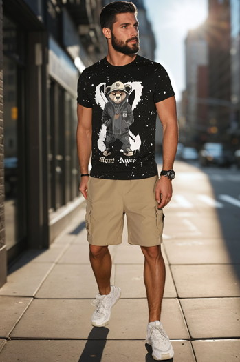 Moška majica s potiskom črna Dstreet RX5655