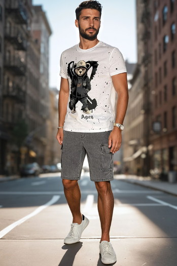 Moška majica s potiskom bela Dstreet RX5656