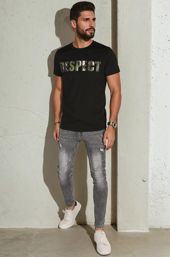 Moška majica s potiskom črna Dstreet RX5667