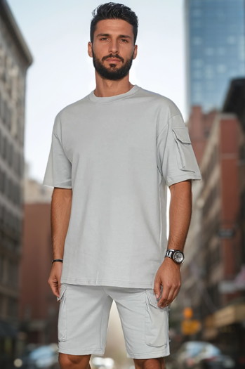 Moški osnovni sivi komplet Dstreet AX0797