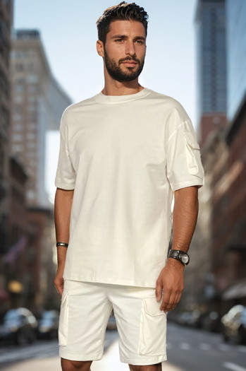 Moški osnovni beli komplet Dstreet AX0798