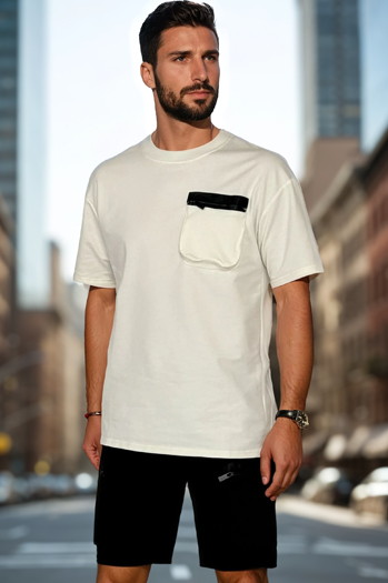 Moška trenirka bela Dstreet AX0810