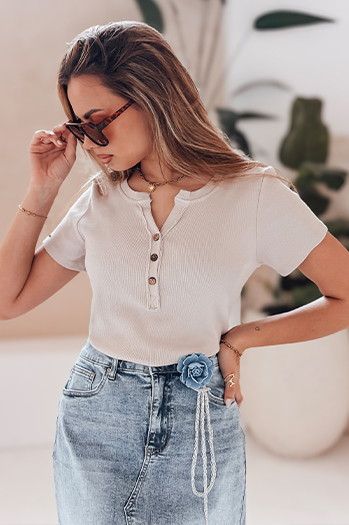 Ženska bluza KISS LOOK beige Dstreet RY2834