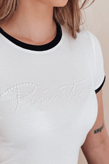 Ženska majica z napisom LUMINASI bela Dstreet RY2887