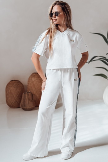 Ženski komplet športnih oblačil prevelike velikosti SPORT LIKE white Dstreet AY1144