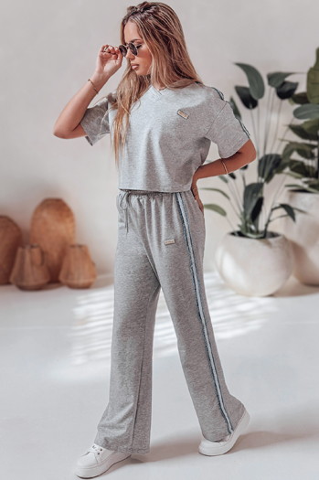 Ženski komplet športnih oblačil prevelike velikosti SPORT LIKE siva Dstreet AY1145