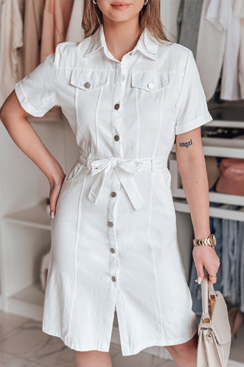 LOVE ME MIDI midi srajčna obleka bela Dstreet EY2595