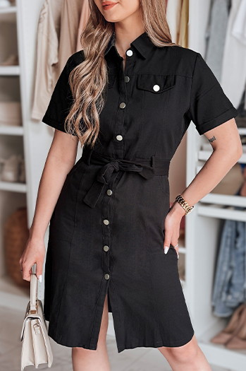 LOVE ME MIDI midi srajčna obleka črna Dstreet EY2596
