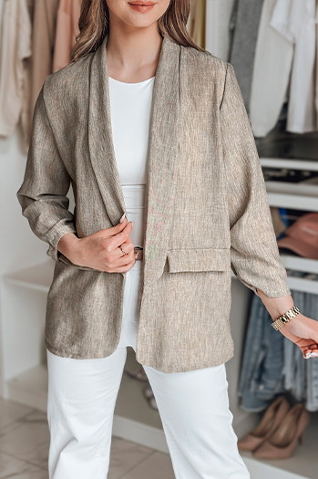 Ženska prevelika jakna SOFT LOVE temno rjava Dstreet PY0130