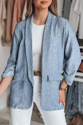 Ženska prevelika jakna SOFT LOVE mornarsko modra Dstreet PY0131