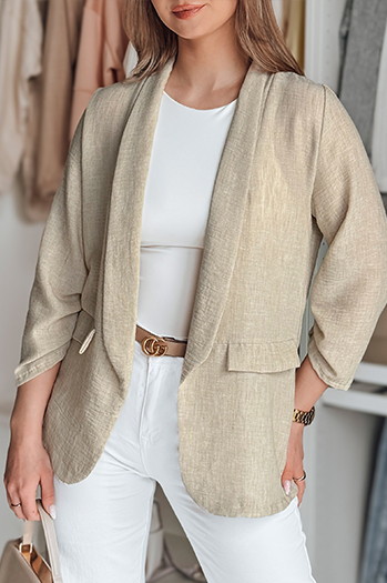 Ženska prevelika jakna SOFT LOVE svetlo rjava Dstreet PY0133