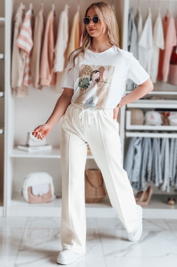 Ženske trenirke DRESSANIK ecru Dstreet UY2703