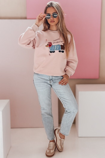 Ženska bluza z vezenino DOGSWEETY roza Dstreet BY1482