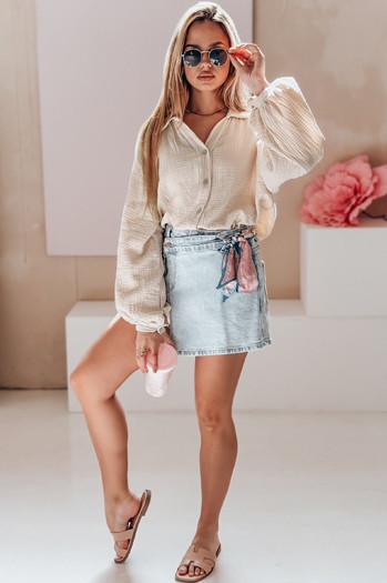 Ženska mušelinska srajca MUSLINEA beige Dstreet DY0478