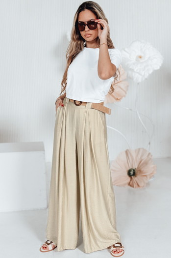 Ženske hlače MIRELOU beige Dstreet UY2716