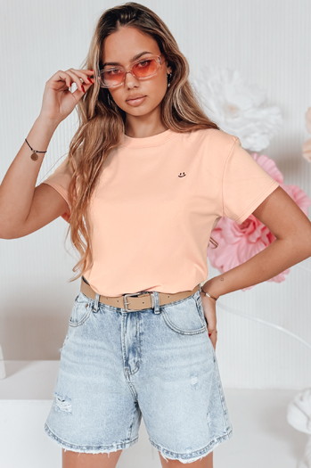 Ženska rebrasta majica SMILE FOR YOU roza Dstreet RY2907