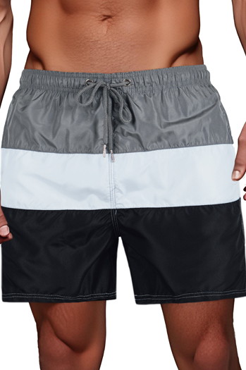 Moške sivo-bele kopalne hlače Dstreet SX2519