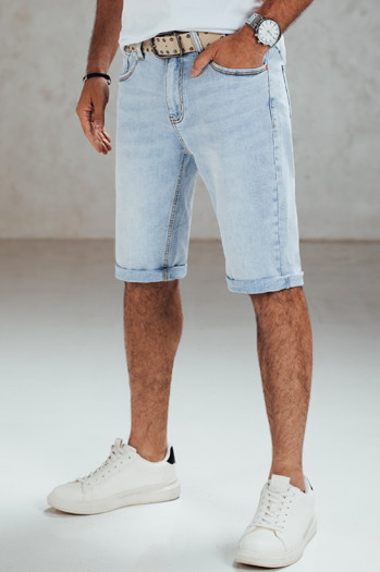 Moške modre kratke hlače iz džinsa s pasom Dstreet SX2559