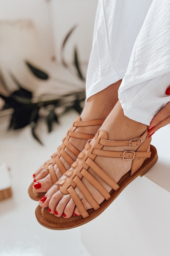 Ženski sandali IRALIE beige Dstreet ZY0943