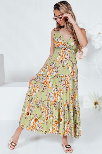 MISSBLOSSY zelena maksi obleka Dstreet EY2619