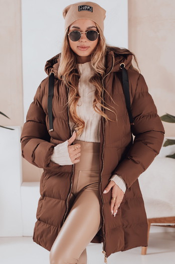 Ženska zimska jakna s kapuco GABRIELLE rjava Dstreet TY4919