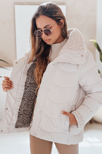 Ženska prešita zimska jakna WARMMISS s kapuco bela Dstreet TY4922