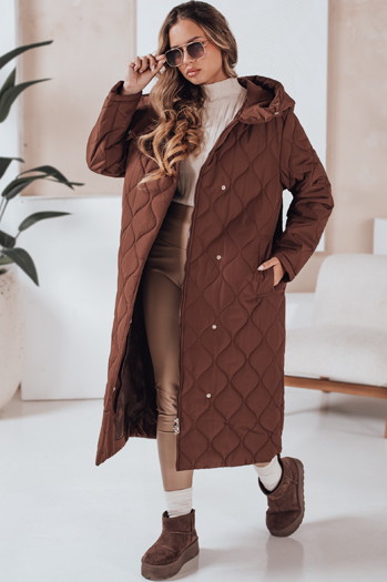 Ženska zimska bunda LIKEMIRA prešita rjava Dstreet TY4927