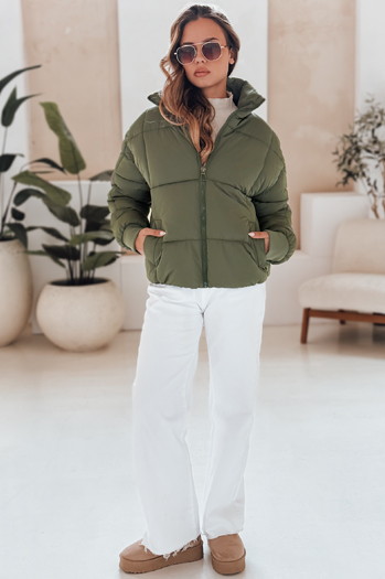 Ženska zimska kratka prešita jakna VIBEGIRL green Dstreet TY4946